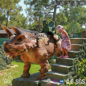 MCSDINO Ride And Scooter Amusement Park Dinosaur Rides Triceratops-RD003