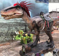 Cargar la imagen en la vista de la galería, MCSDINO Ride And Scooter Raptor With Red Feathered Dinosaur Ride-RD028
