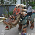 Cargar la imagen en la vista de la galería, MCSDINO Ride And Scooter Theme Park Ride Walking Styracosaurus-RD014
